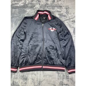 True Religion Velour Track Jacket Men’s Medium Black‎ World Tour Zip Up NWT